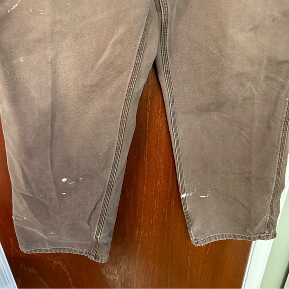 Carharrt Size 40x30 Carpenter Canvas Work Brown Pants - Picture 3 of 9